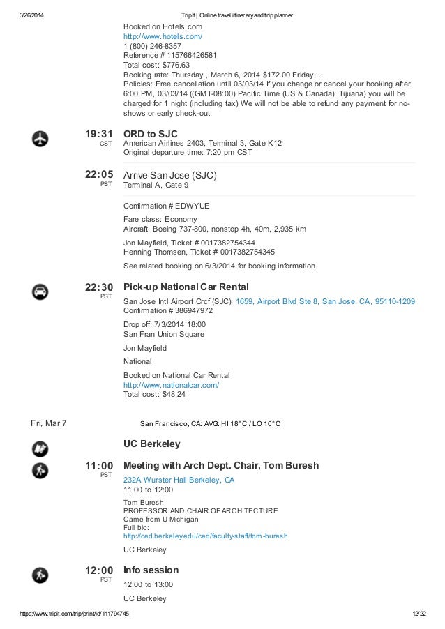 Trip It Online Travel Itinerary And Trip Planner