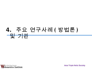 4.  주요 연구사례 ( 방법론 )  및 기관 Asia Triple Helix Society 