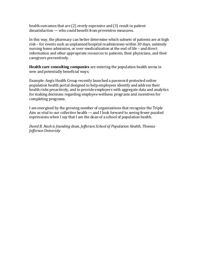 examples of triple aim healthcare