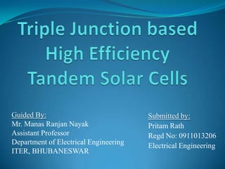 Submitted by:
Pritam Rath
Regd No: 0911013206
Electrical Engineering
Guided By:
Mr. Manas Ranjan Nayak
Assistant Professor
Department of Electrical Engineering
ITER, BHUBANESWAR
 