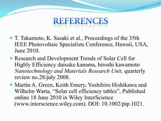 Triple junction based high efficiency tandem solar cells | PPTX