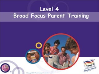 Level 4
     Broad Focus Parent Training




18
 