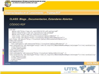 23/07/09 CLASS: Blogs , Documentacion, Estandares Abiertos  CÓDIGO RDF 