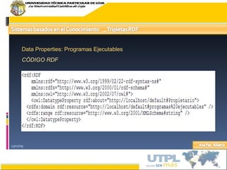23/07/09 Data Properties: Programas Ejecutables CÓDIGO RDF 