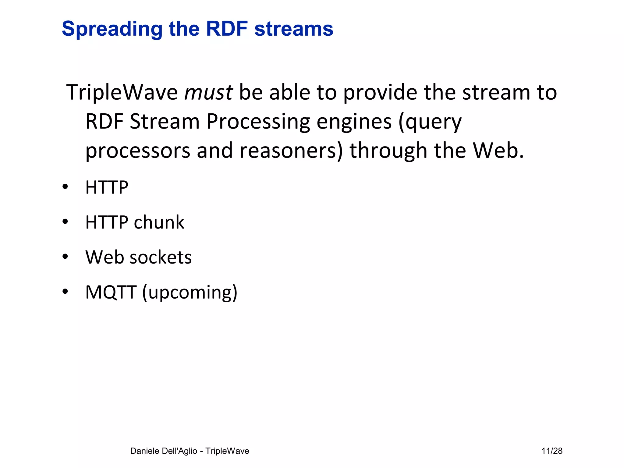Mqtt Rdf Triplewave: a step towards RDF Stream Processing on the Web | PDF