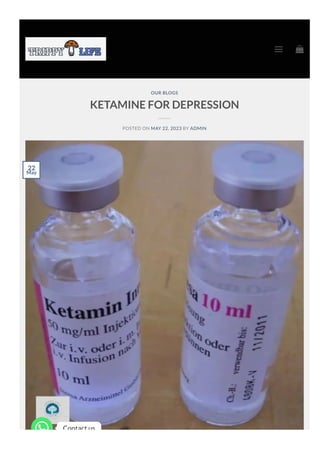 KETAMINE FOR DEPRESSION
POSTED ON MAY 22, 2023 BY ADMIN
OUR BLOGS
22
May
 
Contact us
 