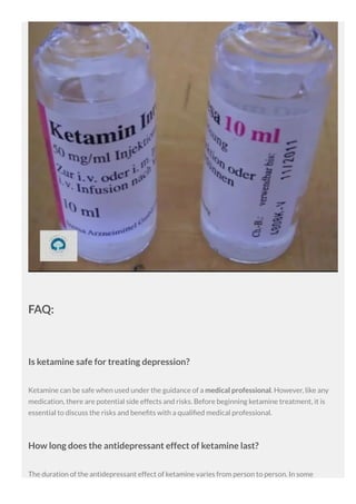 Ketamine for depression