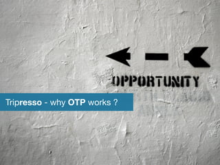 TAM  SAM estimation (Rev.) 
Tripresso - why OTP works ? 
 