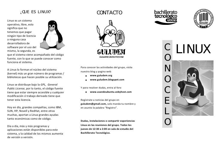 ¿QUE ES LINUX?                                       CONTACTO
Linux es un sistema
operativo, libre, esto
significa que no
...