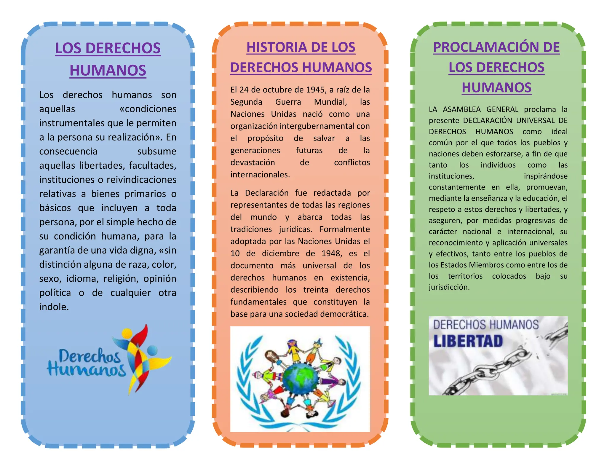 Triptico de los derechos humanos pe señorees jaja | DOCX