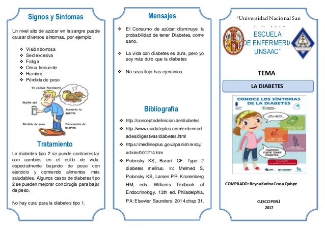 Triptico diabetes Triptico diabetes