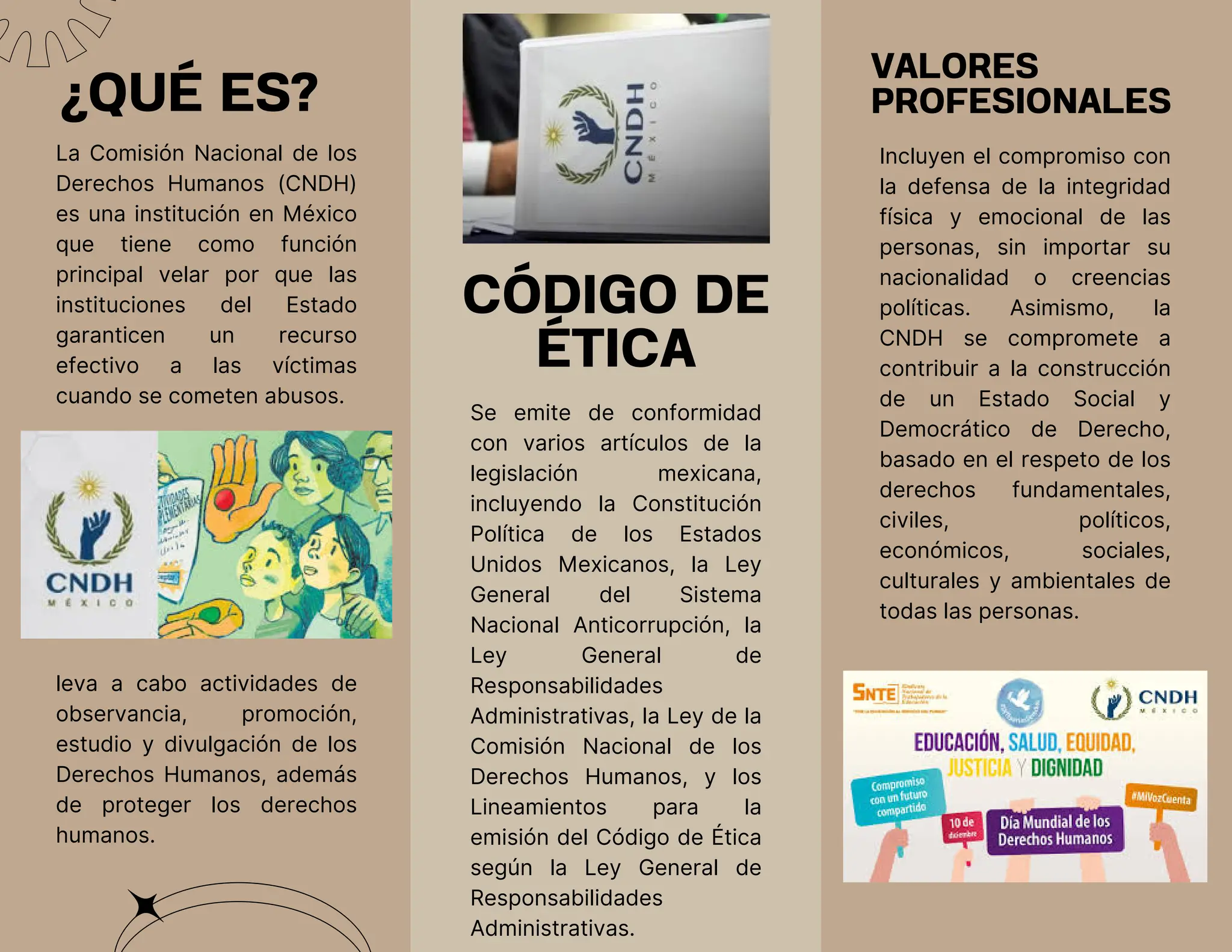 Triptico de la Comisión Nacional de los Derechos Humanos | PDF