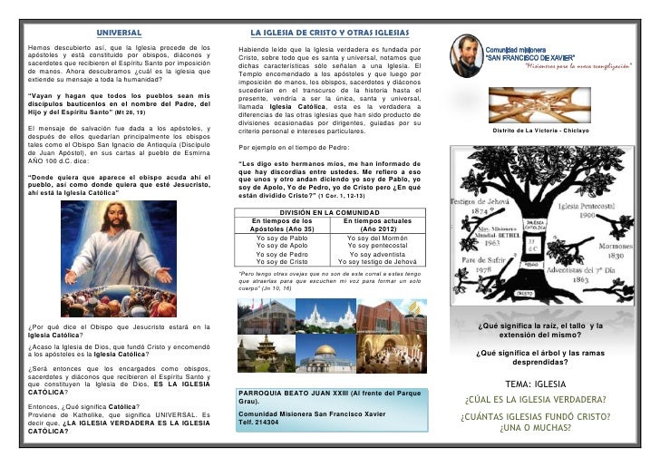 Triptico iglesia verdadera