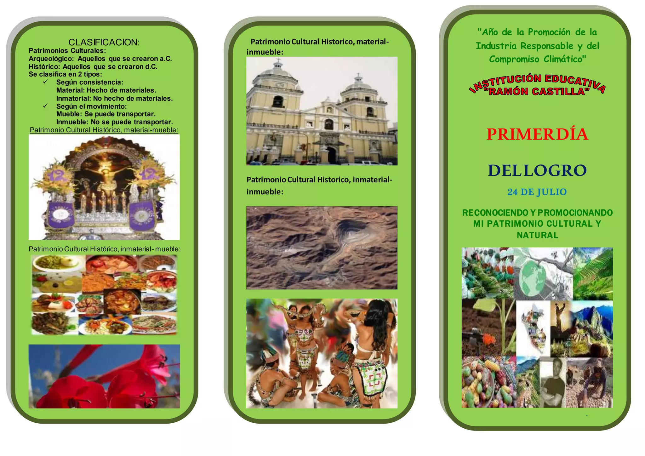 Triptico de patrimonio cultural y natural de peru | DOCX