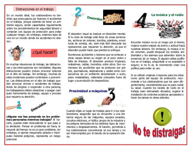 Triptico distracciones en el trabajo