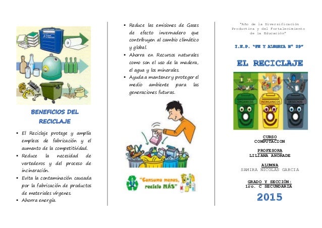 Triptico el reciclaje