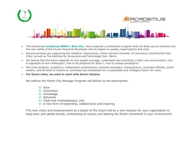 Smart City Manager Certified Program PPT Smart City Manager Certified Program PPT