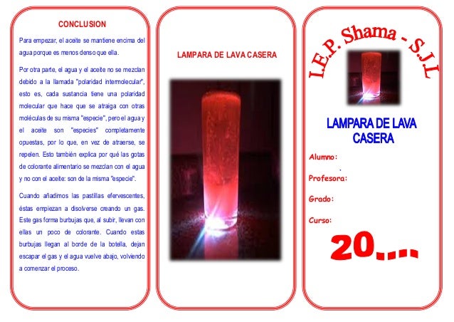 Triptico lampara de lava casera