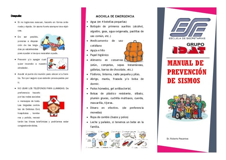 triptico prevencion de sismos idat reducir la obesidad infantil con la cocina casera