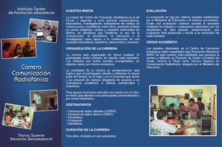 Carrera de Comunicación Radiofónica - reverso - Erbol Educa 2015
