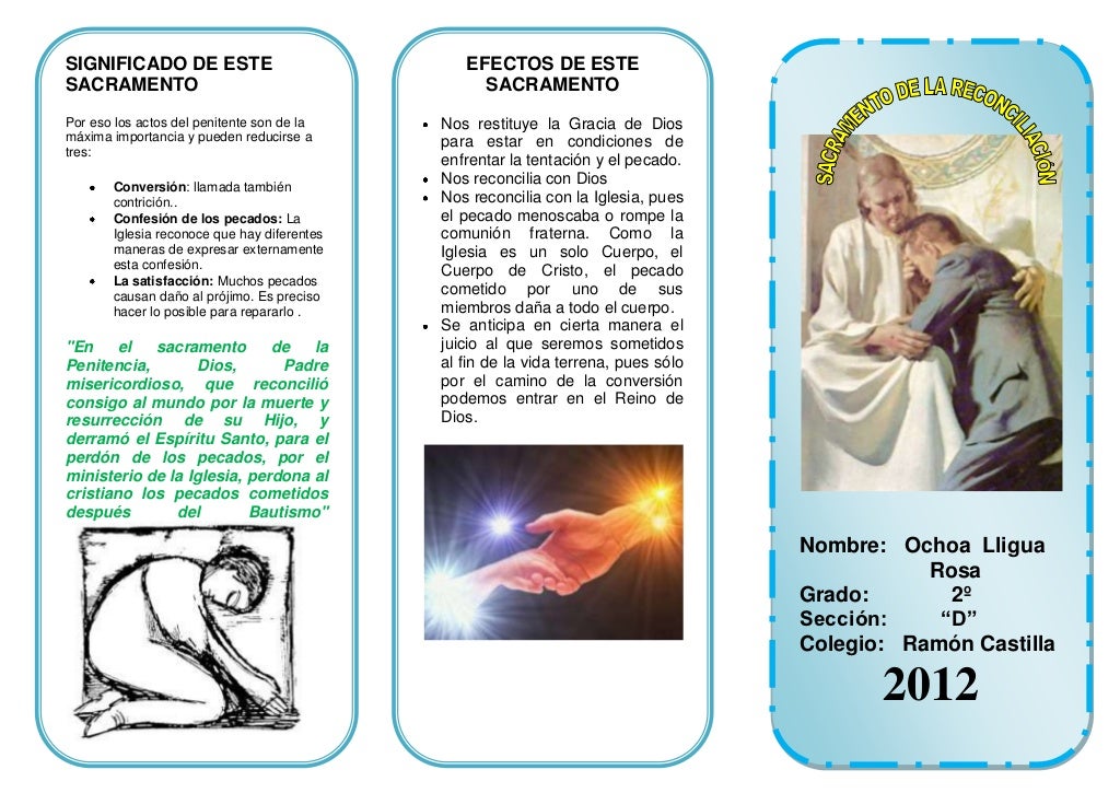 Triptico sacramento de la reconciliacion