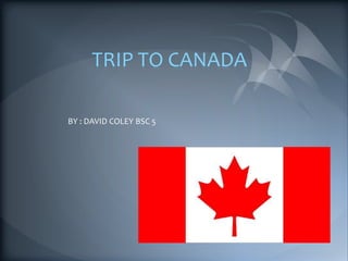 TRIP TO CANADA BY : DAVID COLEY BSC 5  