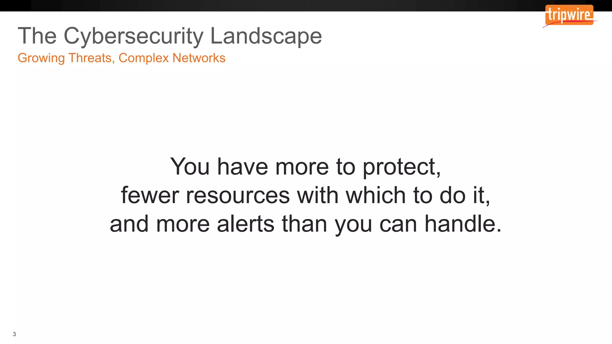 You have more to protect,
fewer resources with which to do it,
and more alerts than you can handle.