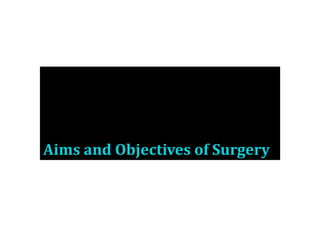 Aims and Objectives of Surgery
 