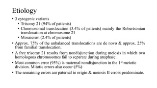 Trisomy 21 and other chromosomal abnormalities | PPTX