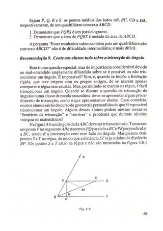 Trissecação do aângulo e tecnicas da geometria