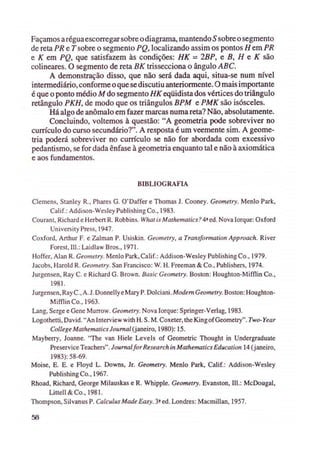 Trissecação do aângulo e tecnicas da geometria