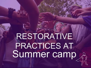 Summer camp
RESTORATIVE
PRACTICES AT
 