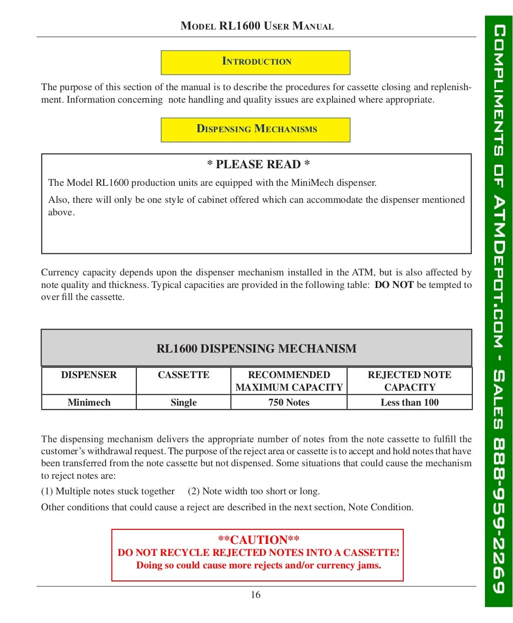 Triton rl1600-atm-owners-manual