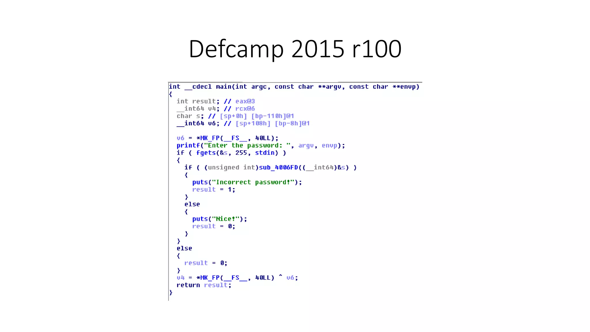 Defcamp 2015 r100
 