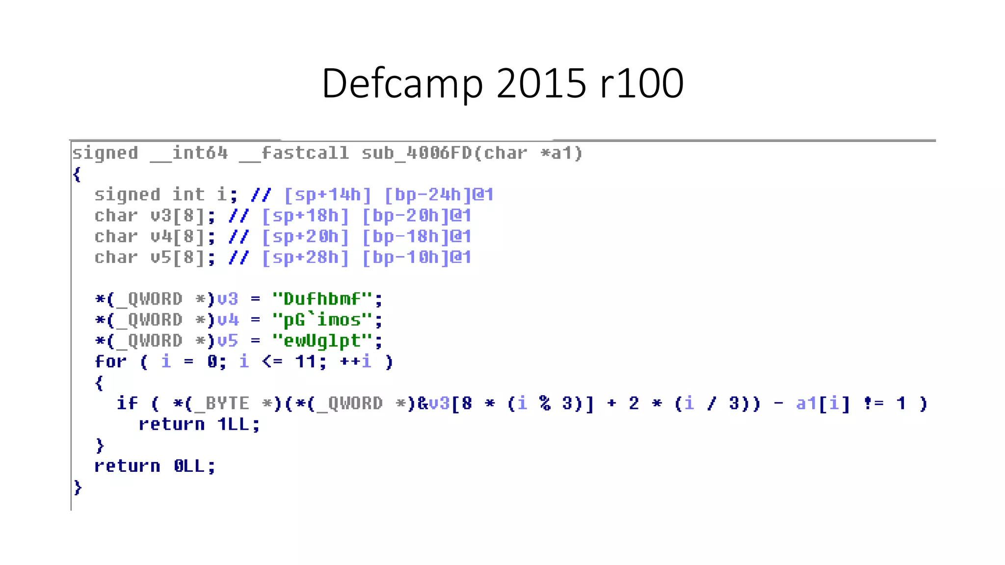 Defcamp 2015 r100
 