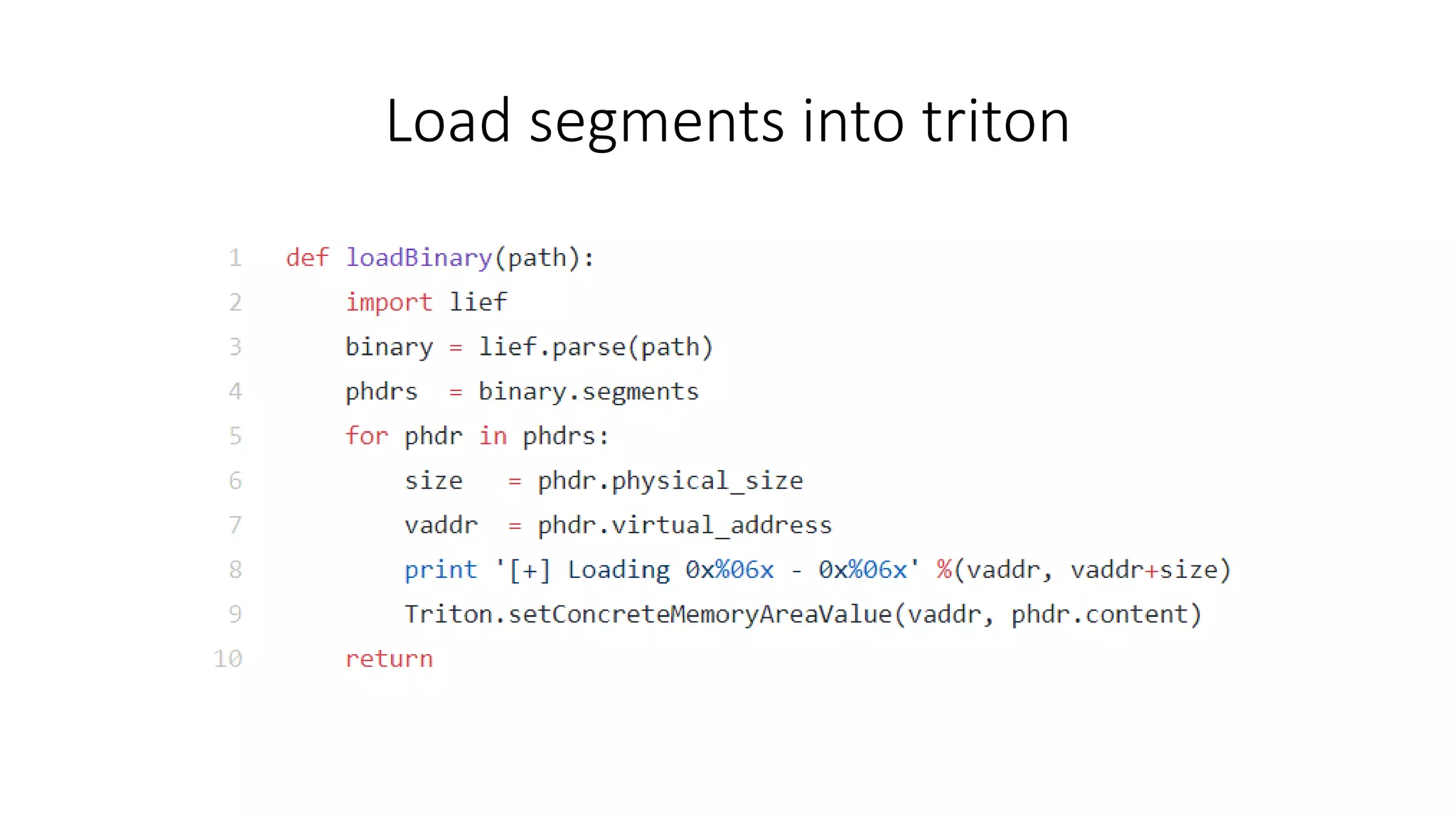Load segments into triton
 
