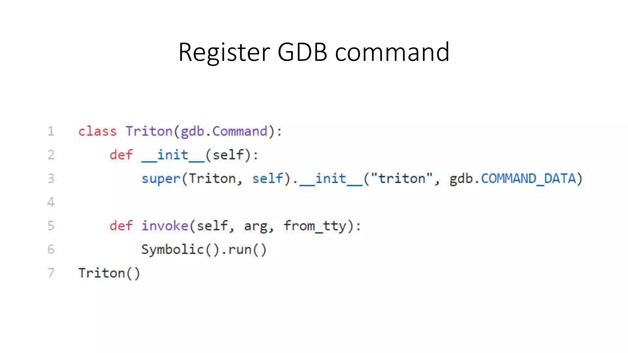 Register GDB command
 