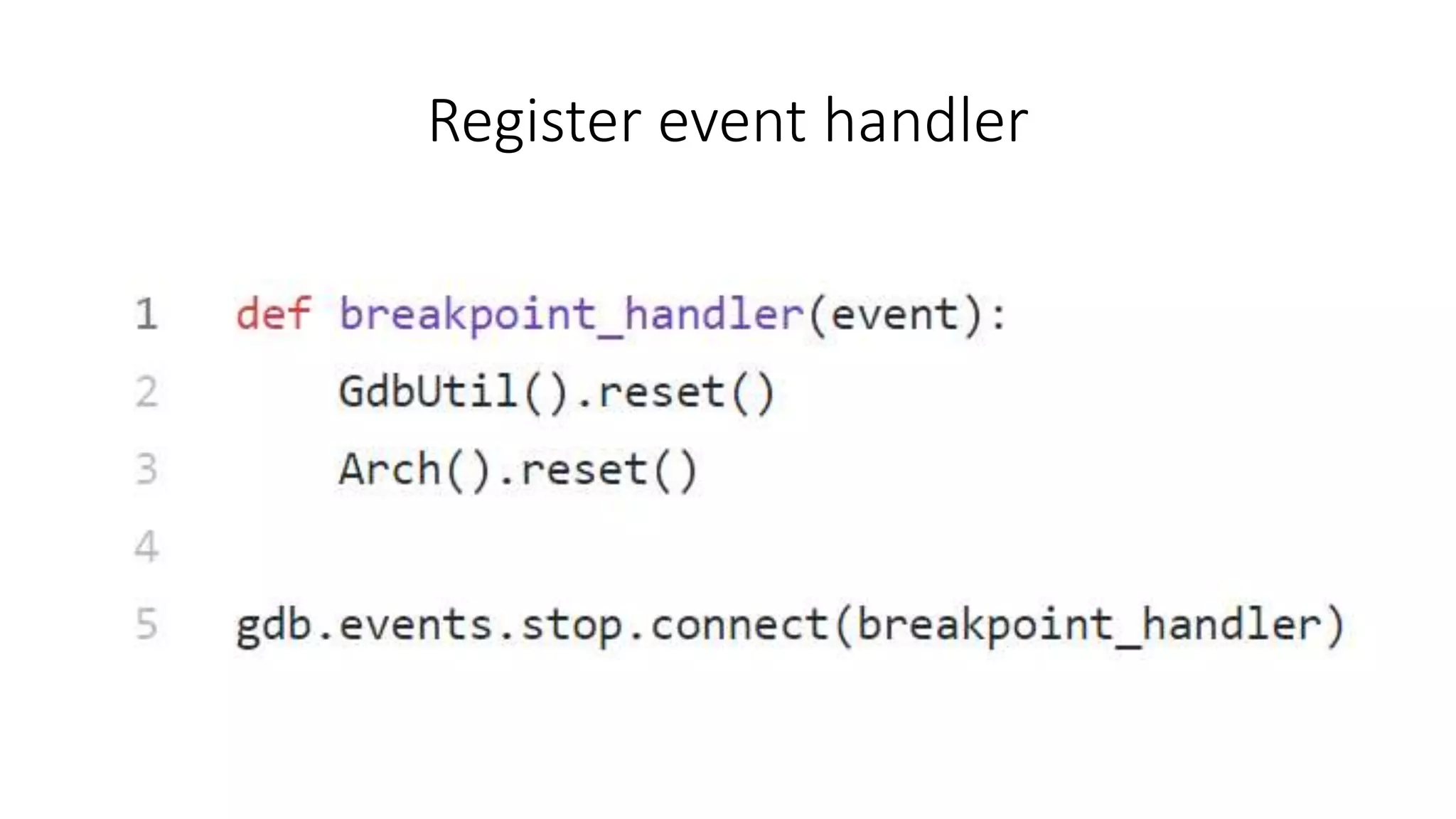 Register event handler
 