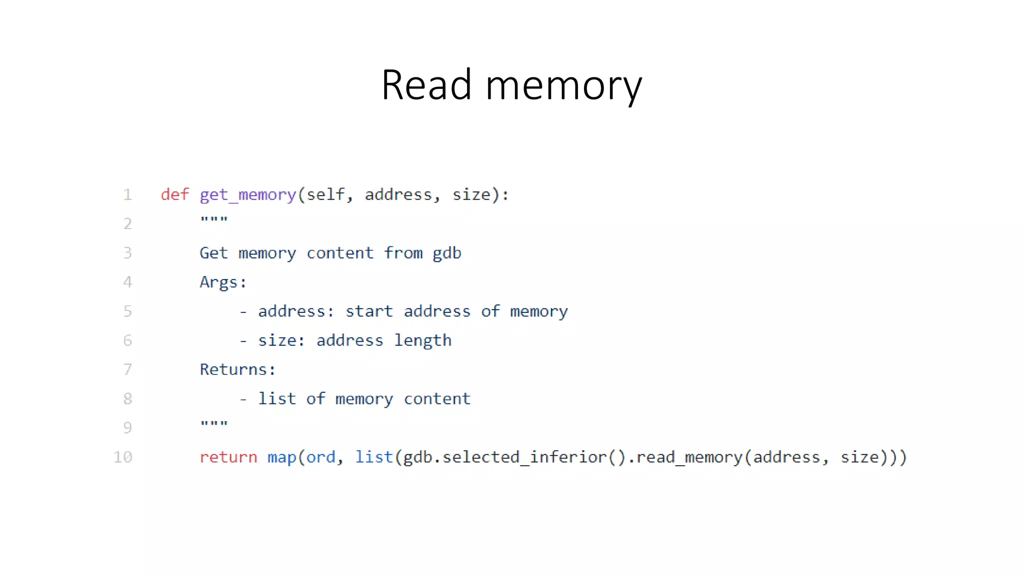 Read memory
 