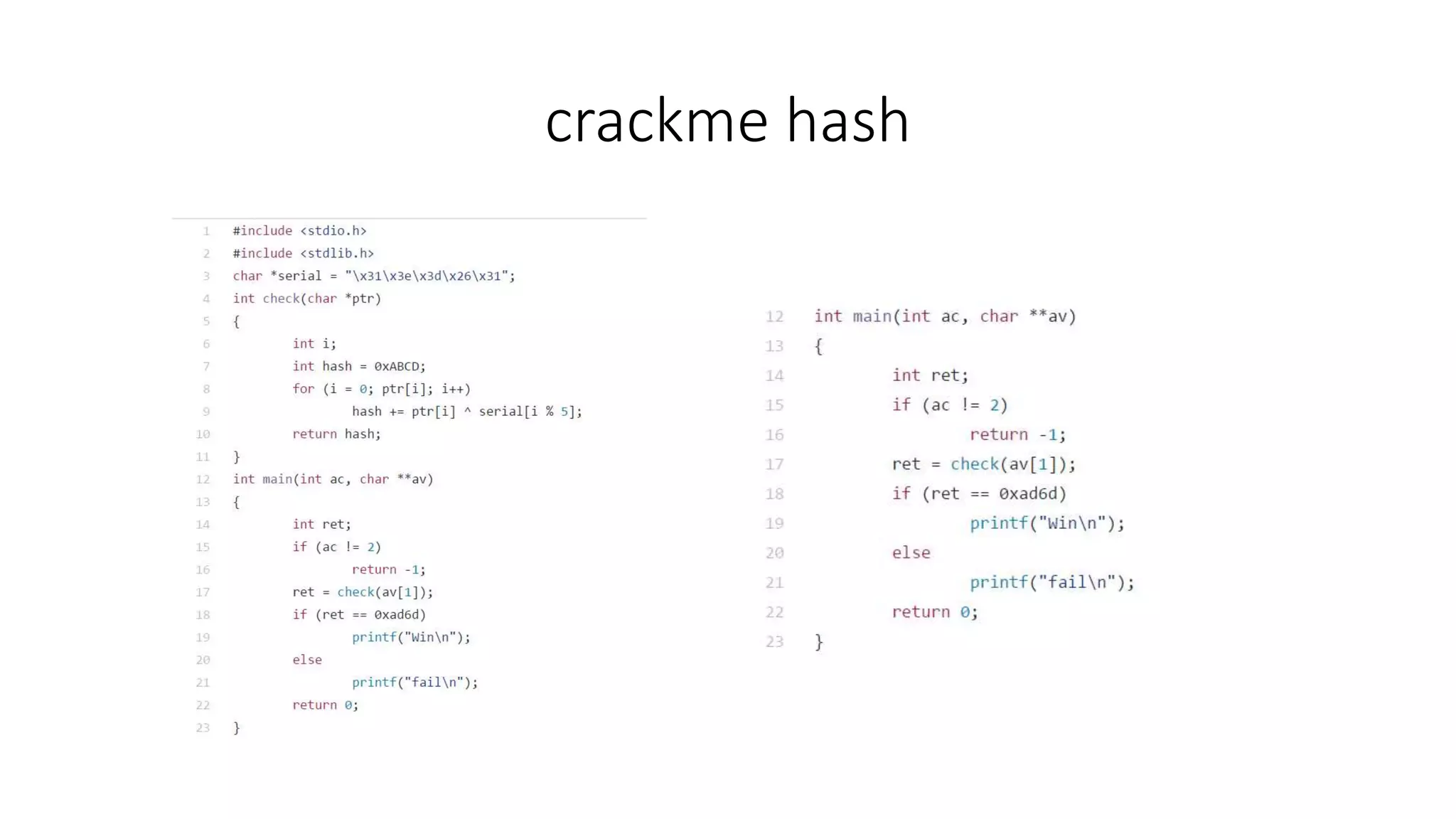 crackme hash
 