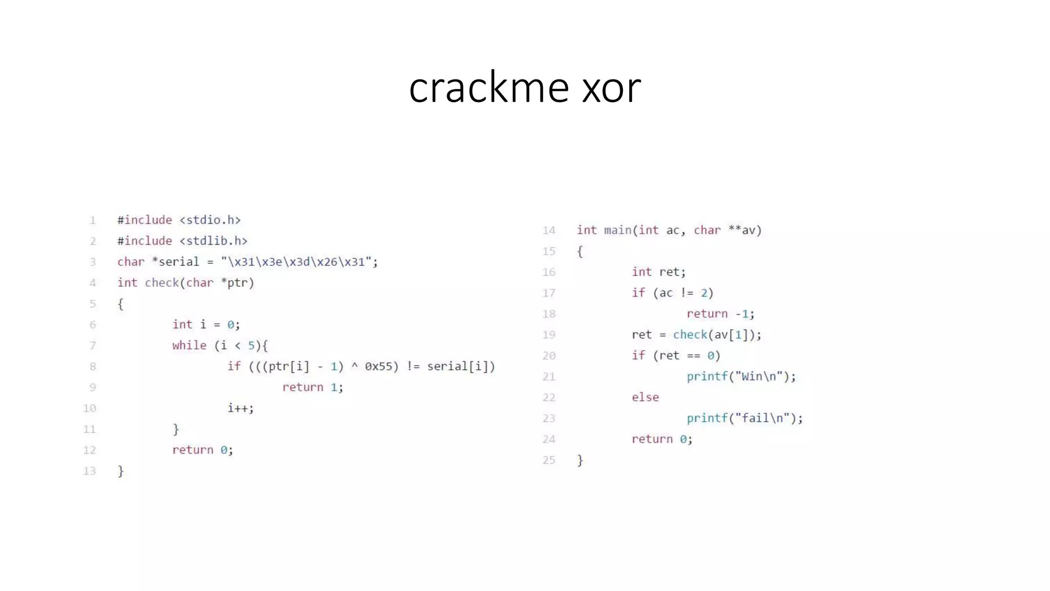 crackme xor
 