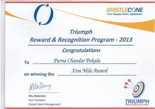 Xtra Mile Award 2013