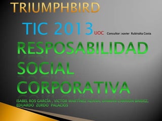 TIC 2013UOC Consultor :xavier Rubiralta Costa
 