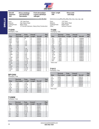 Triumph Twist Drill Catalog