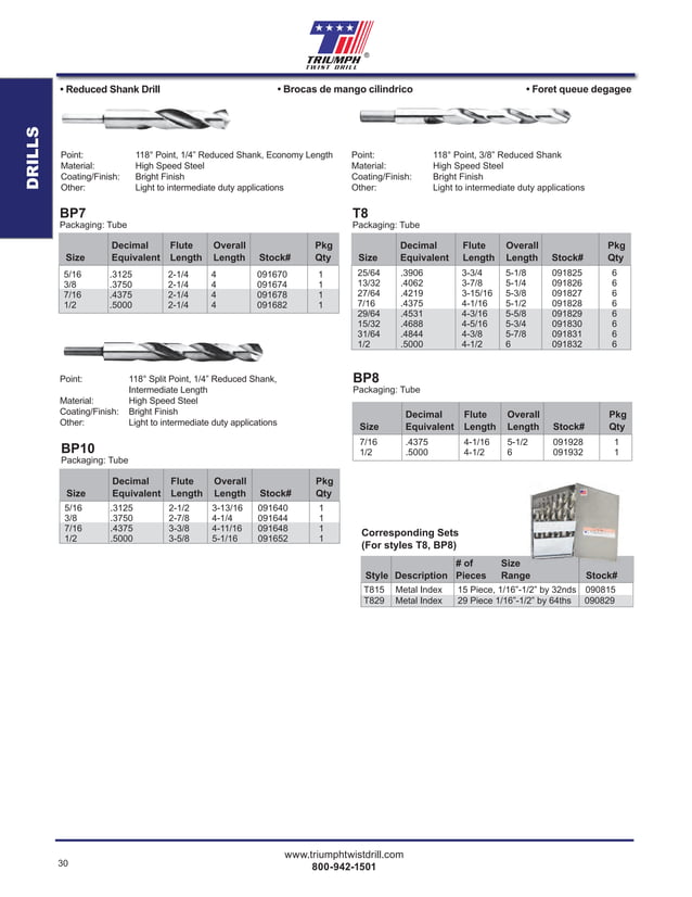 Triumph Twist Drill Catalog