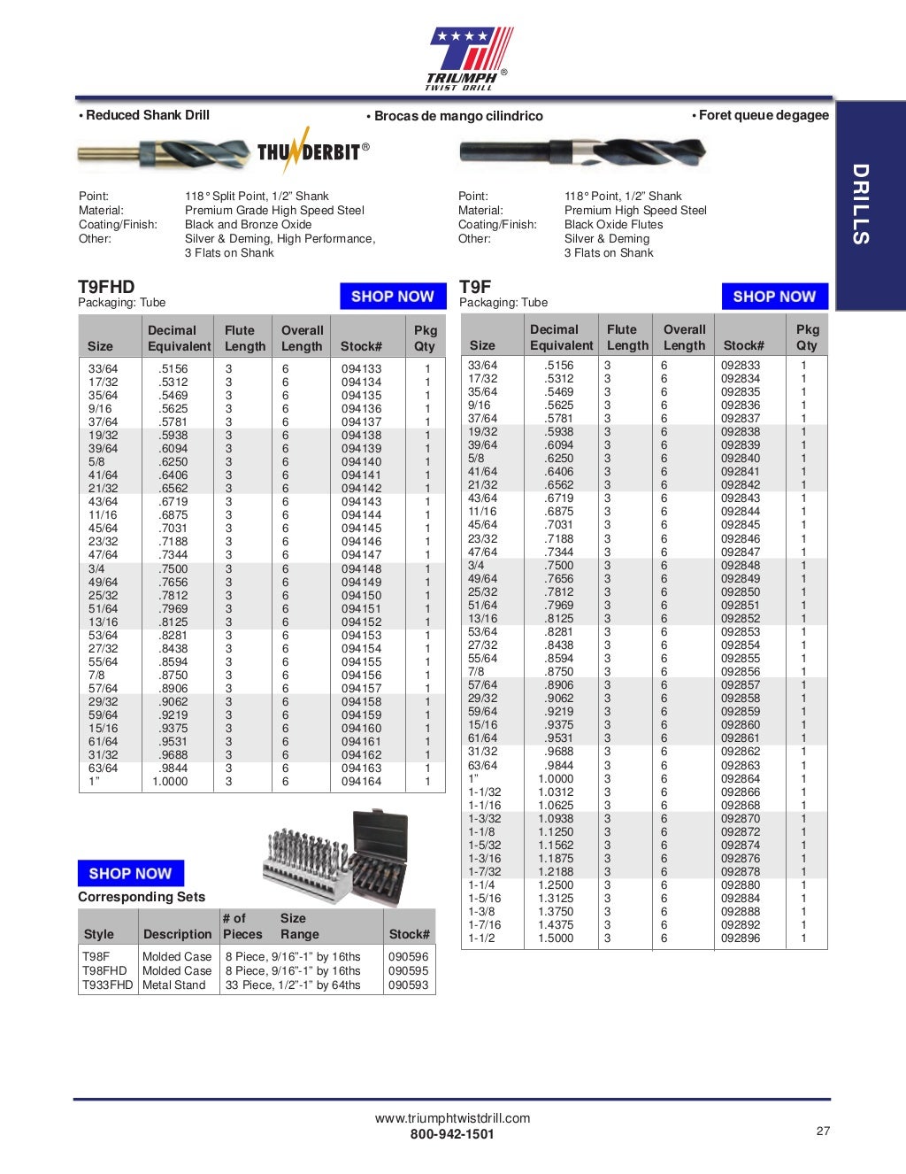 Triumph Twist Drill Catalog