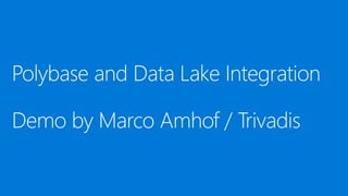 CONTROL EASE OF USE
Azure Data Lake
Analytics
Azure Data Lake Store
Azure Storage
Any Hadoop technology,
any distribution
...