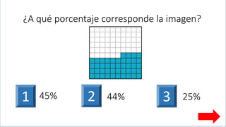¿A qué porcentaje corresponde la imagen?
1 245% 44% 3 25%
 