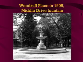 Woodruff Place in 1905,  Middle Drive fountain 