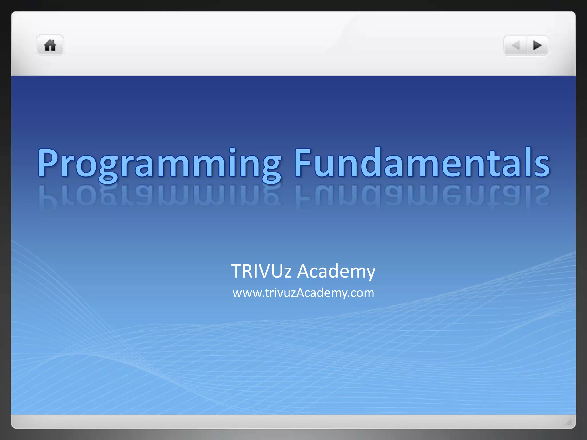 Programming Fundamentals | PPT